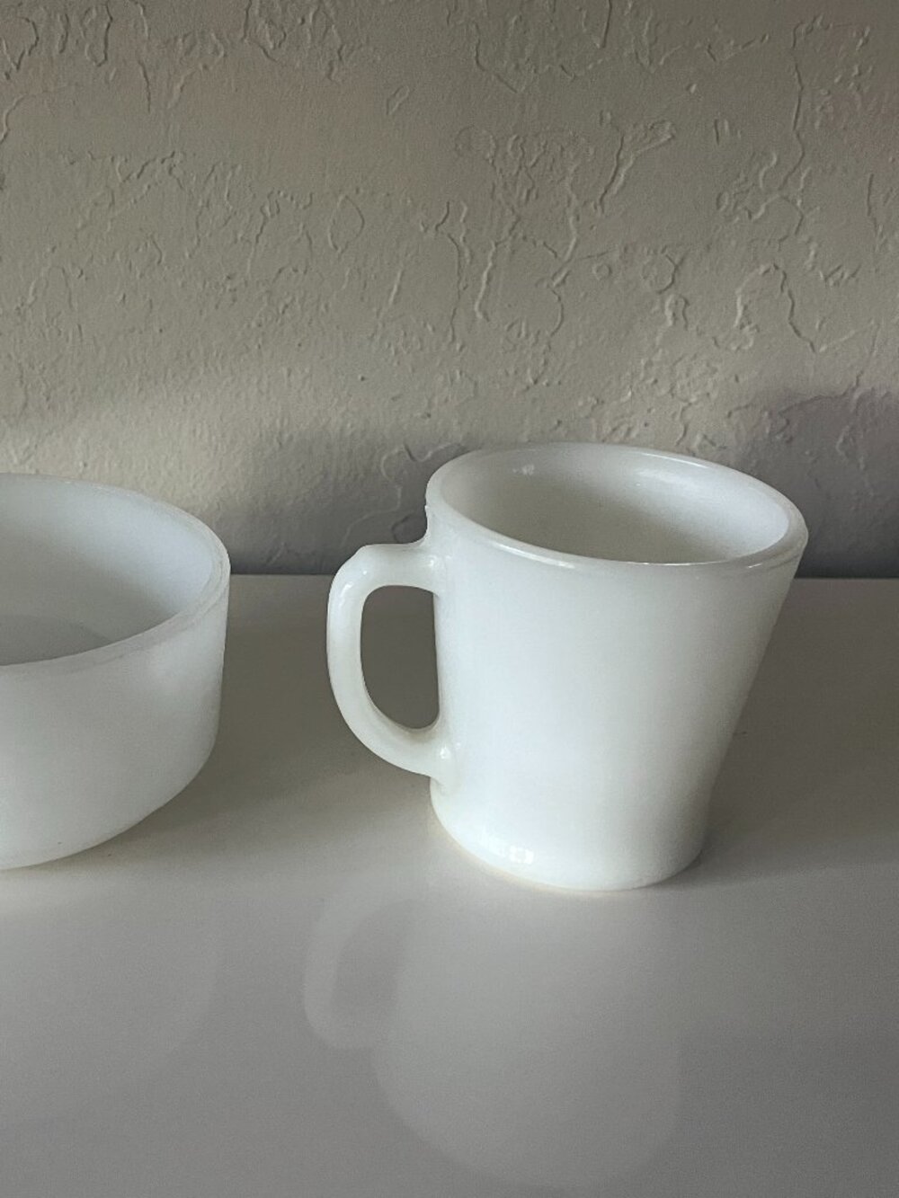 Vintage Pyrex Milk White Glass Coffee Mug Tea Cup Corning and Small Soup Bowl